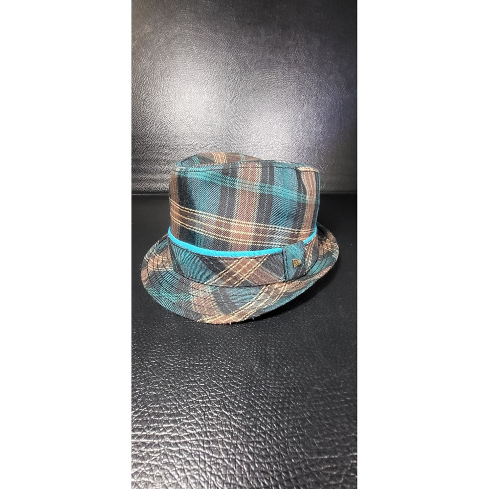 Nwt New Era Hat Fedora Fitted Mens Medium Multicolor Plaid Flannel Lined Casual
